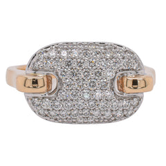 14K Yellow and White Gold Pave Fashion Ring, view 1