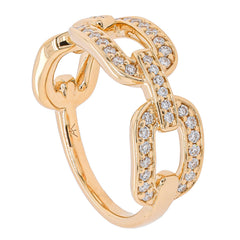 14K Yellow Diamond Chain Link Ring, view 2