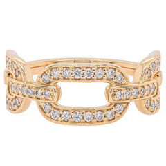 14K Yellow Diamond Chain Link Ring, view 1