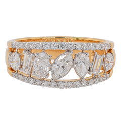 18K Yellow Gold Diamond Shape Fashion Ring, view 1