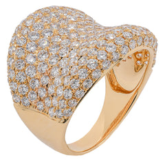18K Yellow Gold Diamond Curved Fashion Ring, view 2