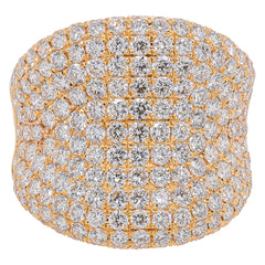 18K Yellow Gold Diamond Curved Fashion Ring, view 1