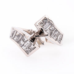 18K White Gold Bypass Diamond Semi-Mount Ring with Variable Mount, view 2