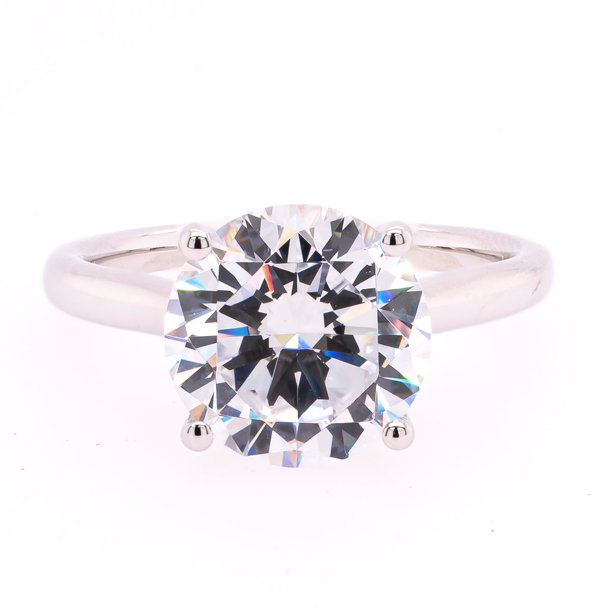 14K White Gold Cathedral Semi-Mount CZ 3.00CT Diamond Engagement Ring
