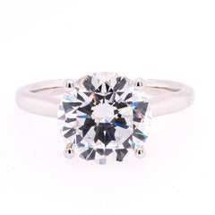 14K White Gold Cathedral Semi-Mount CZ 3.00CT Diamond Engagement Ring, view 1