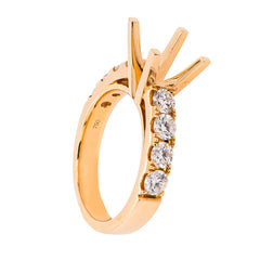 18K Yellow Gold Princess Cut Center 2CT Unset Engagement Ring, view 2