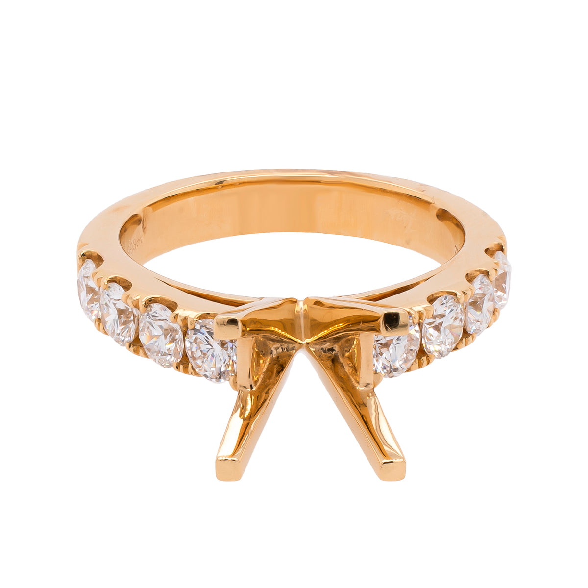 18K Yellow Gold Princess Cut Center 2CT Unset Engagement Ring
