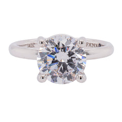 14K White Gold Solitaire Engagement Ring with Two Mounted Diamonds, view 3