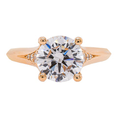 14K Yellow Gold 2CT Round Graduated Hidden Diamond Engagement Ring, view 1