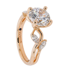 14K Yellow Gold Marquise Vine 2CT Engagement Ring, view 2