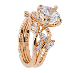 14K Yellow Gold Marquise Vine 2CT Engagement Ring, view 4