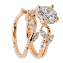 14K Yellow Gold Marquise Vine 2CT Engagement Ring, view 3