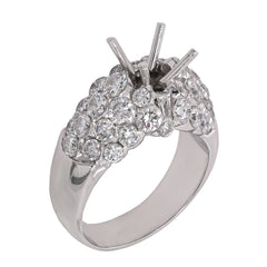 18K White Gold Diamond Bubble Style Semi-Mount Ring for 1–3 CT Center Stone | 2.56 CTW, view 2