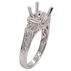 18K White Gold Diamond Semi-Mount Engagement Ring | 1.09 CTW, view 2