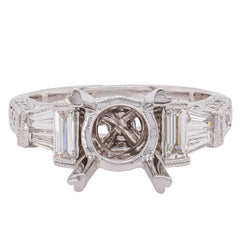 18K White Gold Diamond Semi-Mount Engagement Ring | 1.09 CTW, view 1