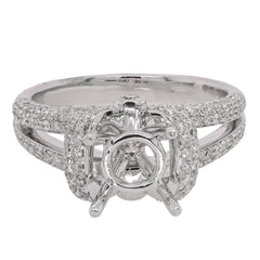 18K White Gold Diamond Split Shank Semi-Mount Engagement Ring | 0.71 CTW, view 1