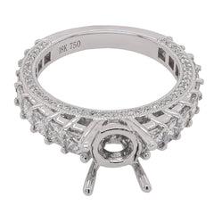 18K White Gold Princess & Round Diamond Engagement Ring | 1.76 CTW, view 1