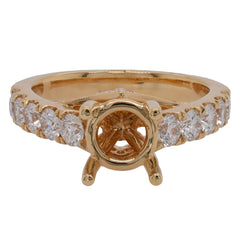 18K Yellow Gold Diamond Cathedral Semi-Mount Engagement Ring | 0.99 CTW, view 1