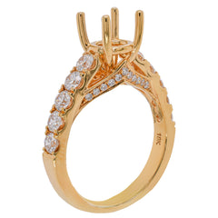 18K Yellow Gold Diamond Cathedral Semi-Mount Engagement Ring | 0.99 CTW, view 2