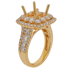 18K Yellow Gold 2CT Double Square Halo Diamond Ring | LeeBrant, view 2