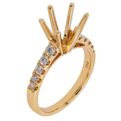 18K Yellow Gold Tiffany Style Diamond Semi-Mount Engagement Ring | 0.35 CTW, view 2