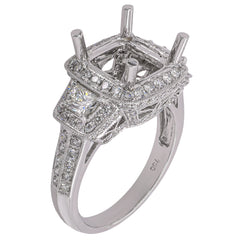 18K White Gold Princess Three-Stone Diamond Ring | LeeBrant, view 2
