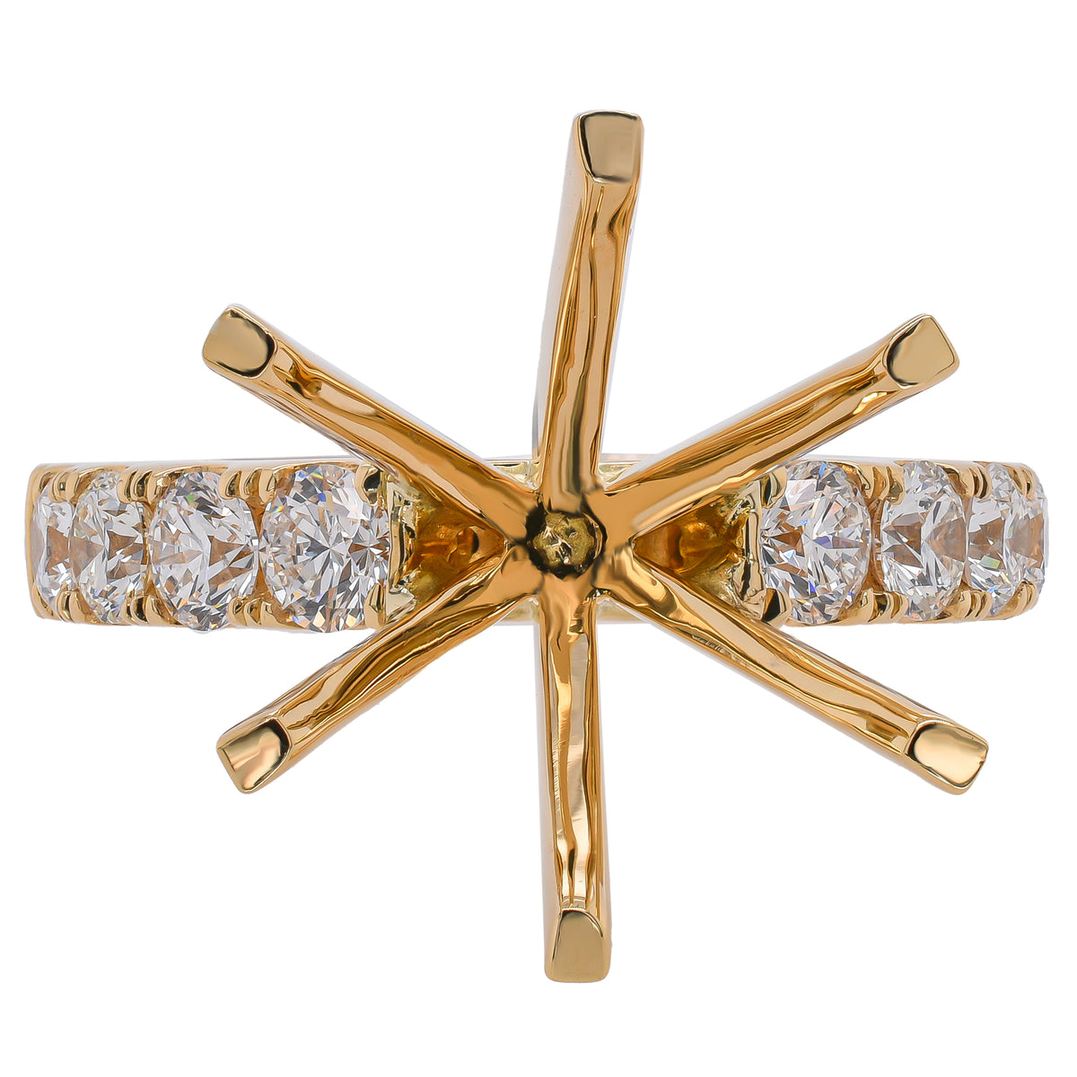 18K Yellow Gold 3.50CT Six-Prong Diamond Ring Setting | LeeBrant