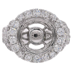 18K White Gold 5CT Round Halo Twist Diamond Ring | LeeBrant, view 1