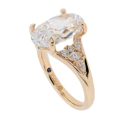 14K Yellow Gold Oval 4CT Split Shank Diamond Semi- Mount Engagement Ring, view 2
