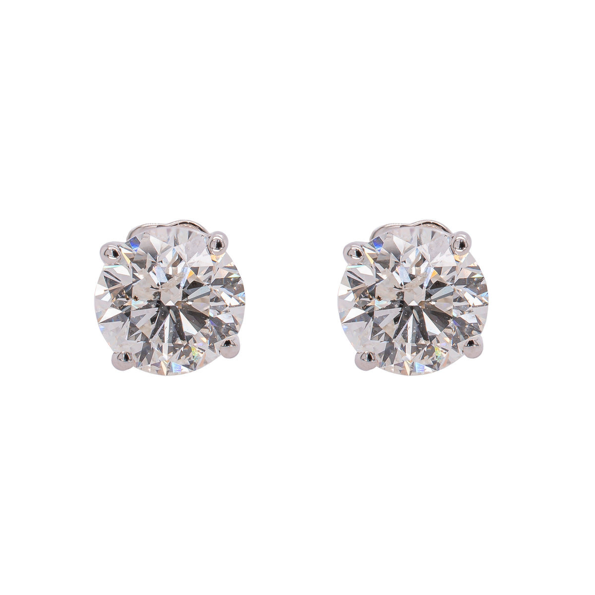14K White Gold Diamond Stud Earrings 1.00CT