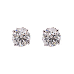 14K White Gold Diamond Stud Earrings 1.00CT, view 1
