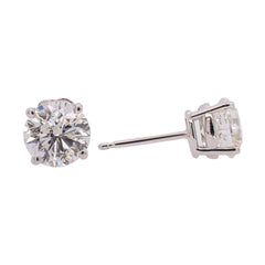 14K 14K White Gold 1.00CT Natural Diamond Stud Earrings | LeeBrant, view 2