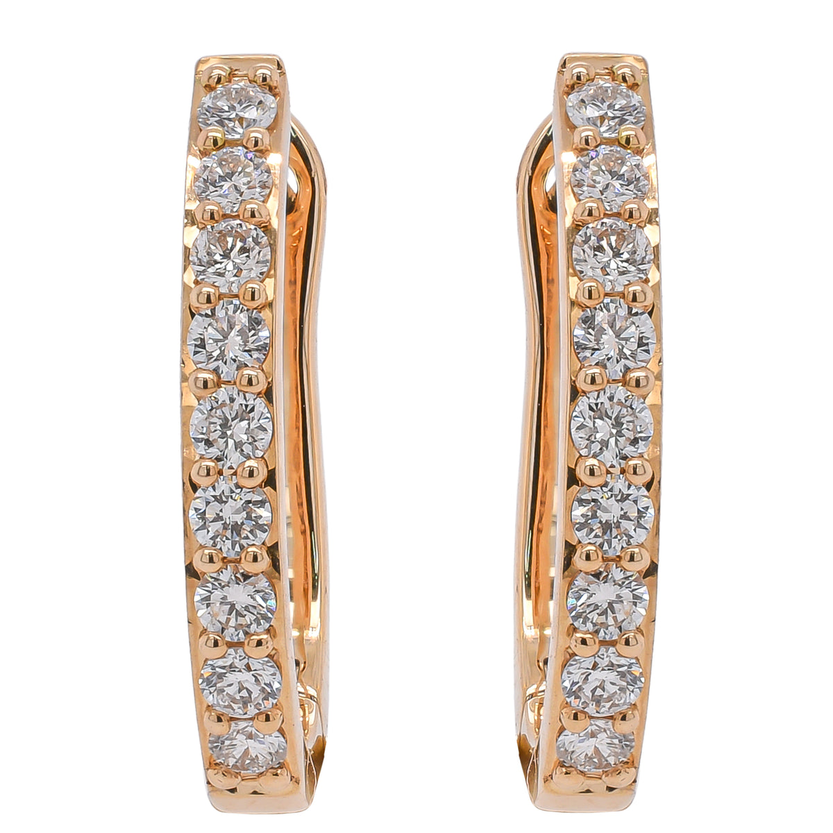 14K Yellow Gold Diamond Leverback Earrings