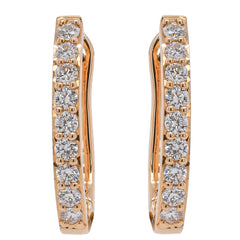 14K Yellow Gold Diamond Leverback Earrings, view 1