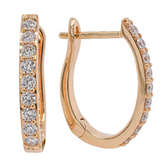 14K Yellow Gold Diamond Leverback Earrings, view 2