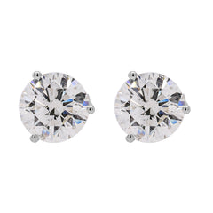 14K White Gold Martini Diamond Stud Earrings | LeeBrant 2.00CTW, view 1