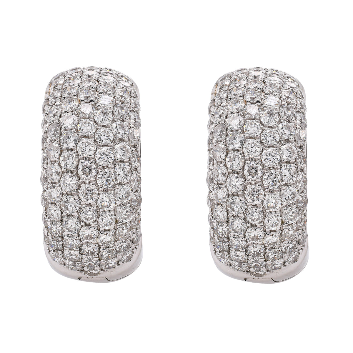 18K White Gold Diamond Pave Hoop 17mm Earrings