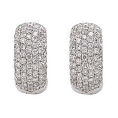 18K White Gold Diamond Pave Hoop 17mm Earrings, view 1