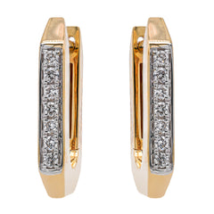 14K Yellow Gold Diamond Huggie Hoop Earrings | 0.04 CTW, view 1