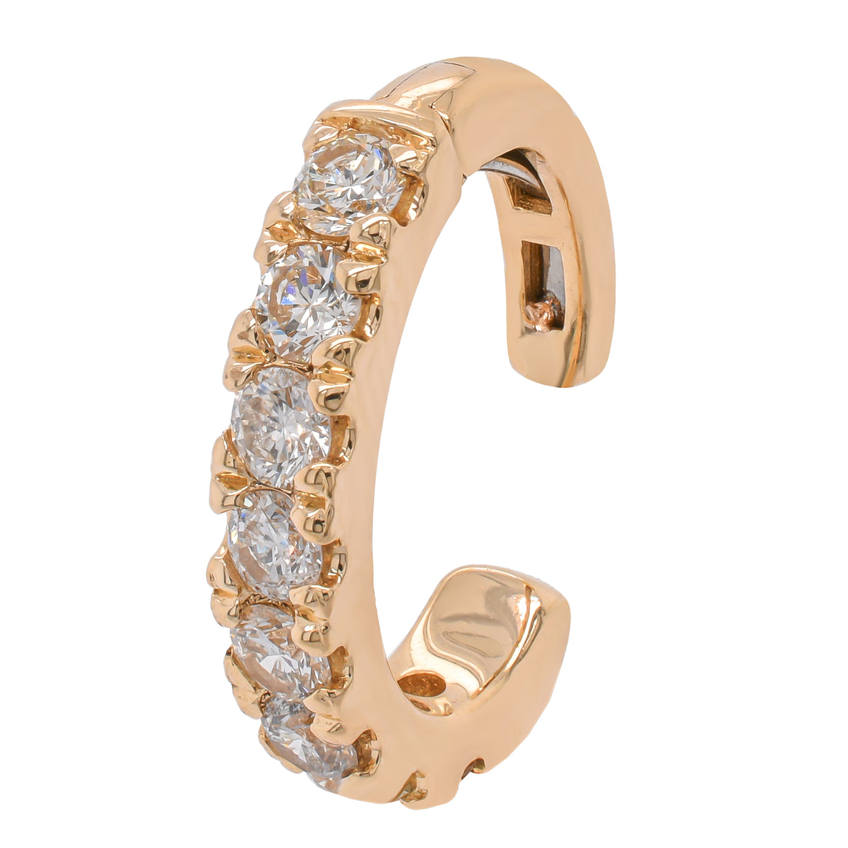 14K Yellow Gold Diamond Ear Cuff 3.2mm wide