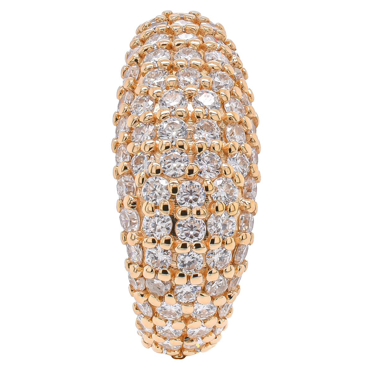 14K Yellow Gold Diamond Pave Single Ear Cuff 6.6mm