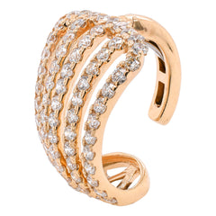 14K Yellow Gold 4-Row Single Ear Cuff 13mm, view 1