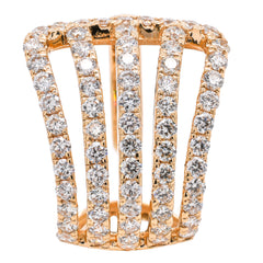 14K Yellow Gold Five-Row Diamond Ear Cuff | 0.79 CTW G SI, view 2
