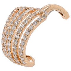 14K Yellow Gold 4-Row Single Ear Cuff 13mm, view 3