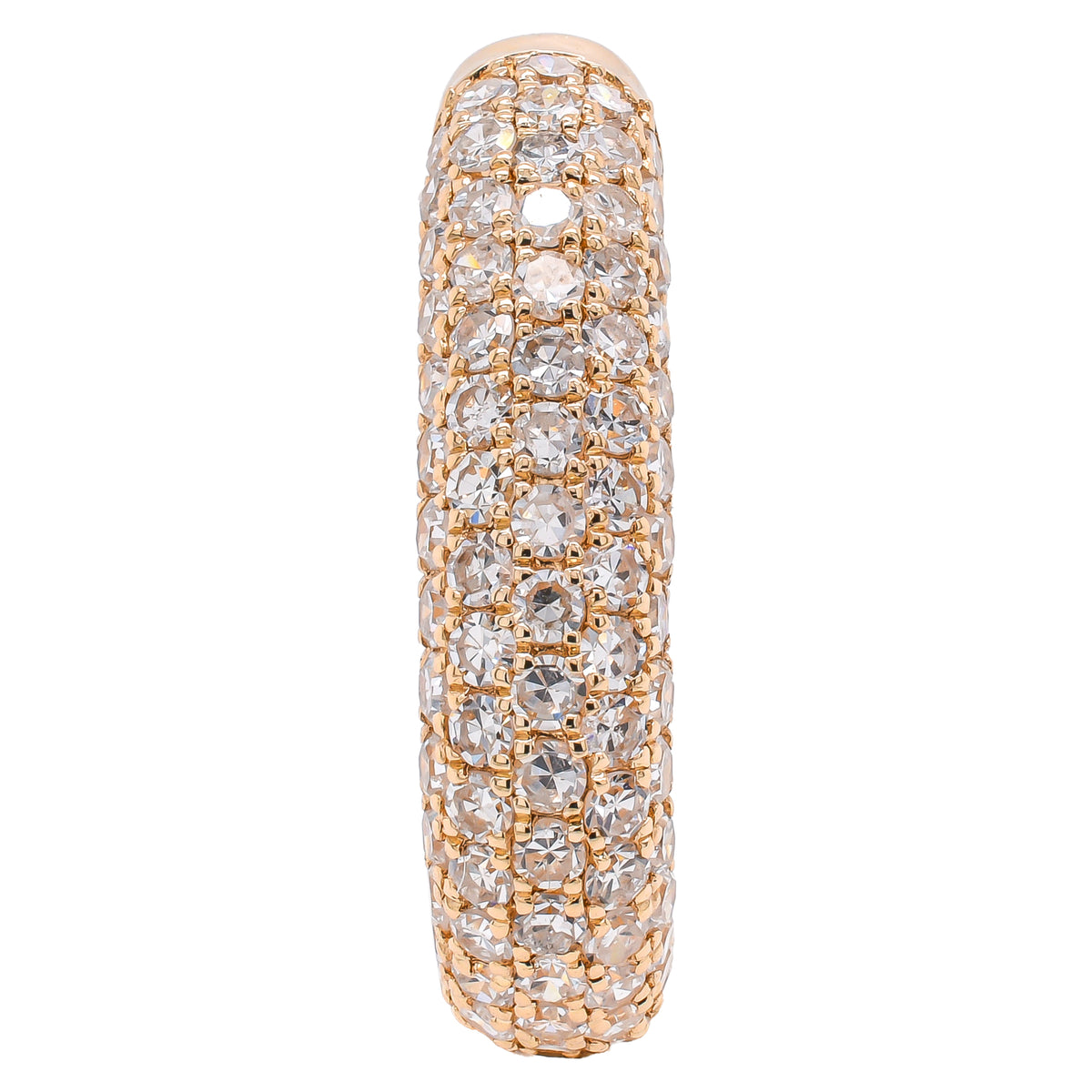 14K Yellow Gold Diamond Pave Single Ear Cuff 4mm
