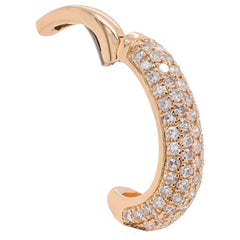 14K Yellow Gold Diamond Pave Single Ear Cuff 4mm, view 2