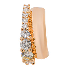 14K Yellow Gold Shared Prong Diamond Ear 7mm Cuff, view 1