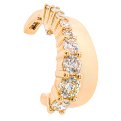 14K Yellow Gold Shared Prong Diamond Ear 7mm Cuff, view 2
