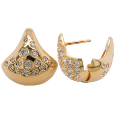 14K Yellow Gold Diamond Hershey Kiss Reversible Earrings, view 3