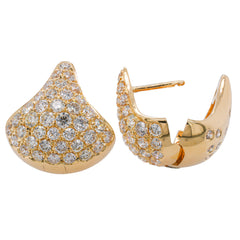 14K Yellow Gold Diamond Hershey Kiss Reversible Earrings, view 2